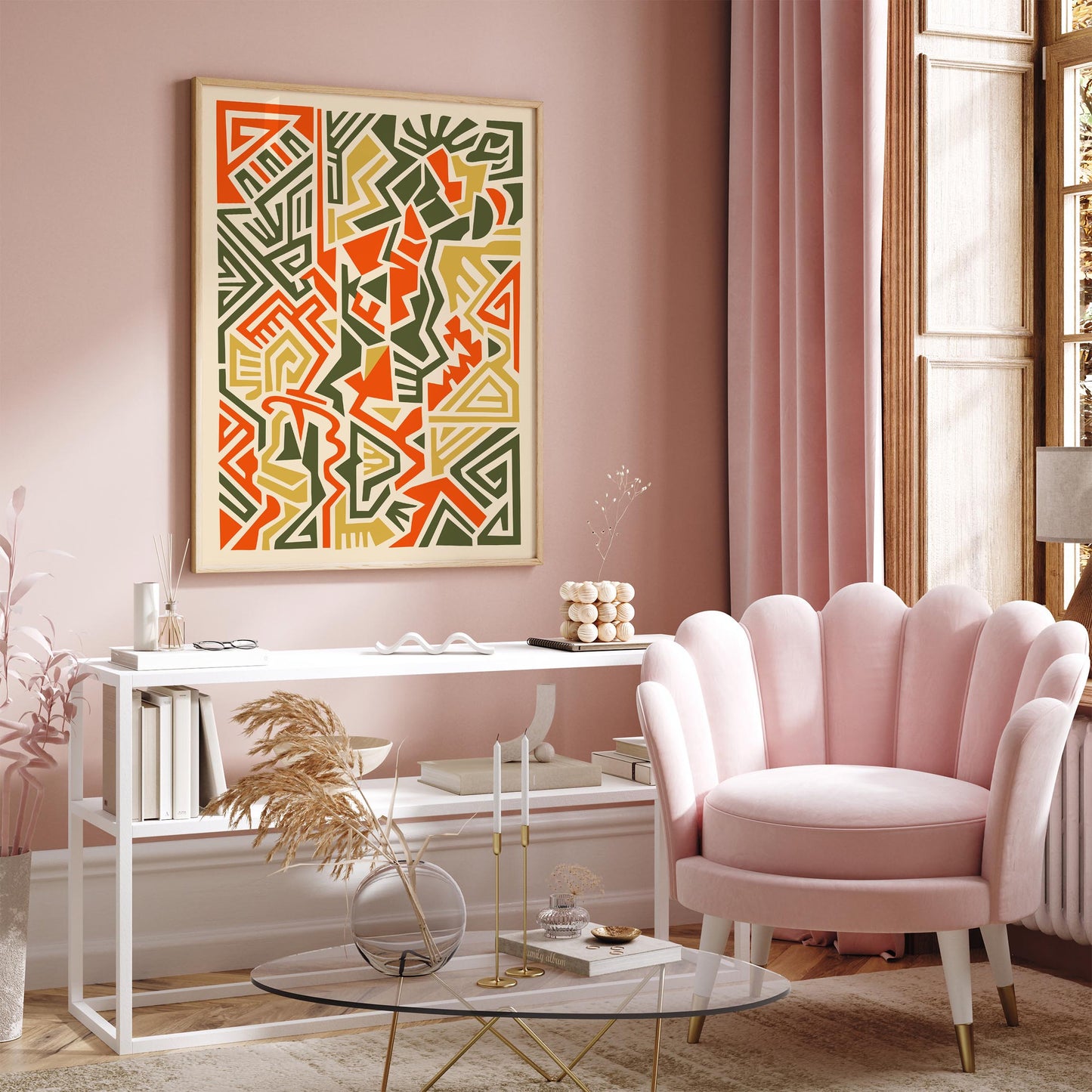 Boho African Maze Abstract Poster