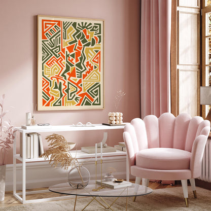 Boho African Maze Abstract Poster