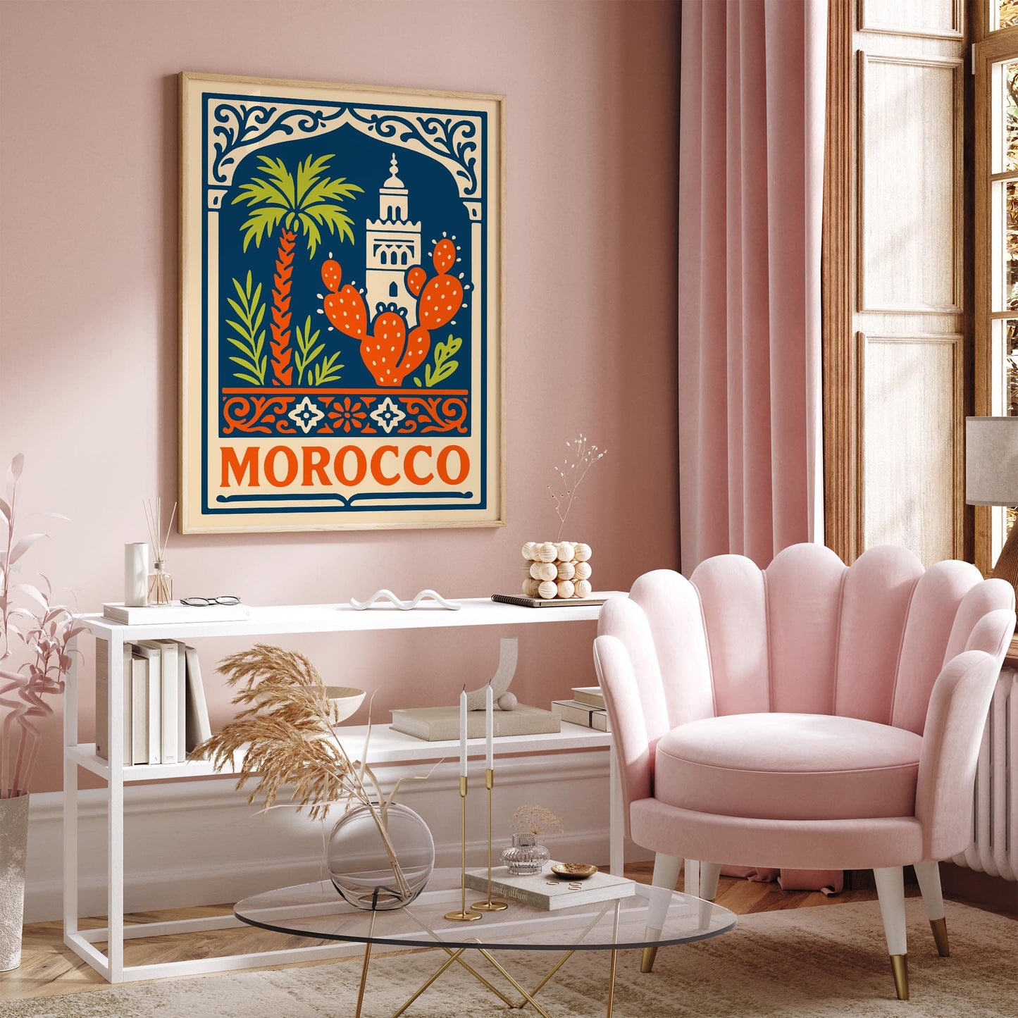 Morocco Cityscape Travel Poster