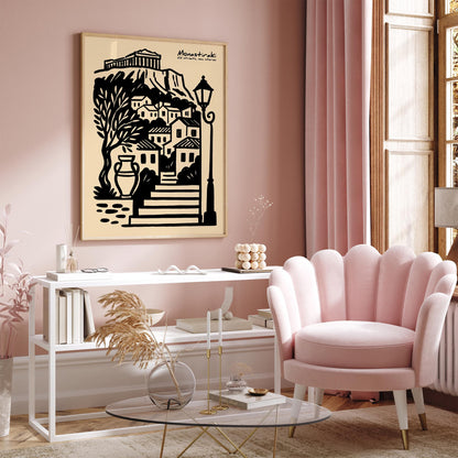 Monastiraki Athens Poster - Greece Travel Cityscape Wall Art