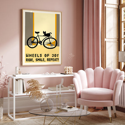 Motivational Cycling Cat Poster