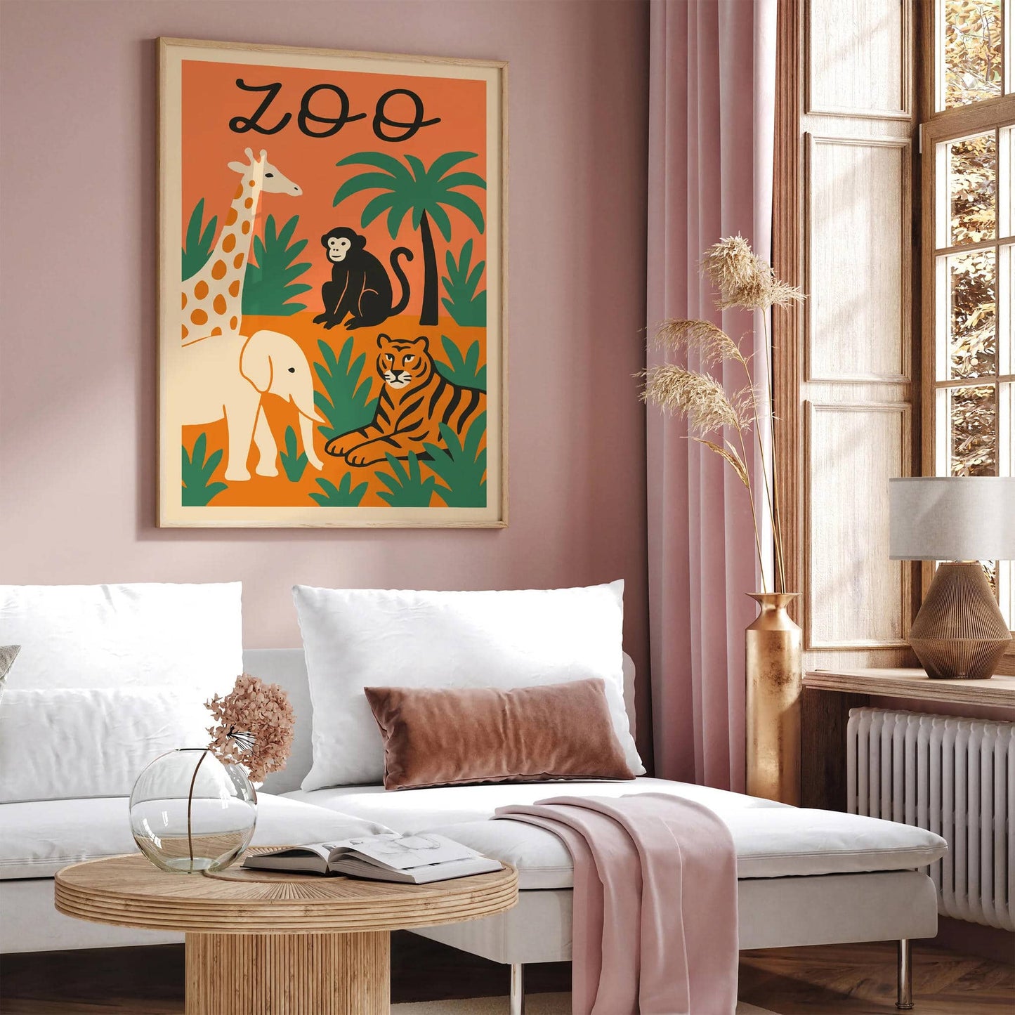 Retro Zoo Poster – Kids Room Wall Art