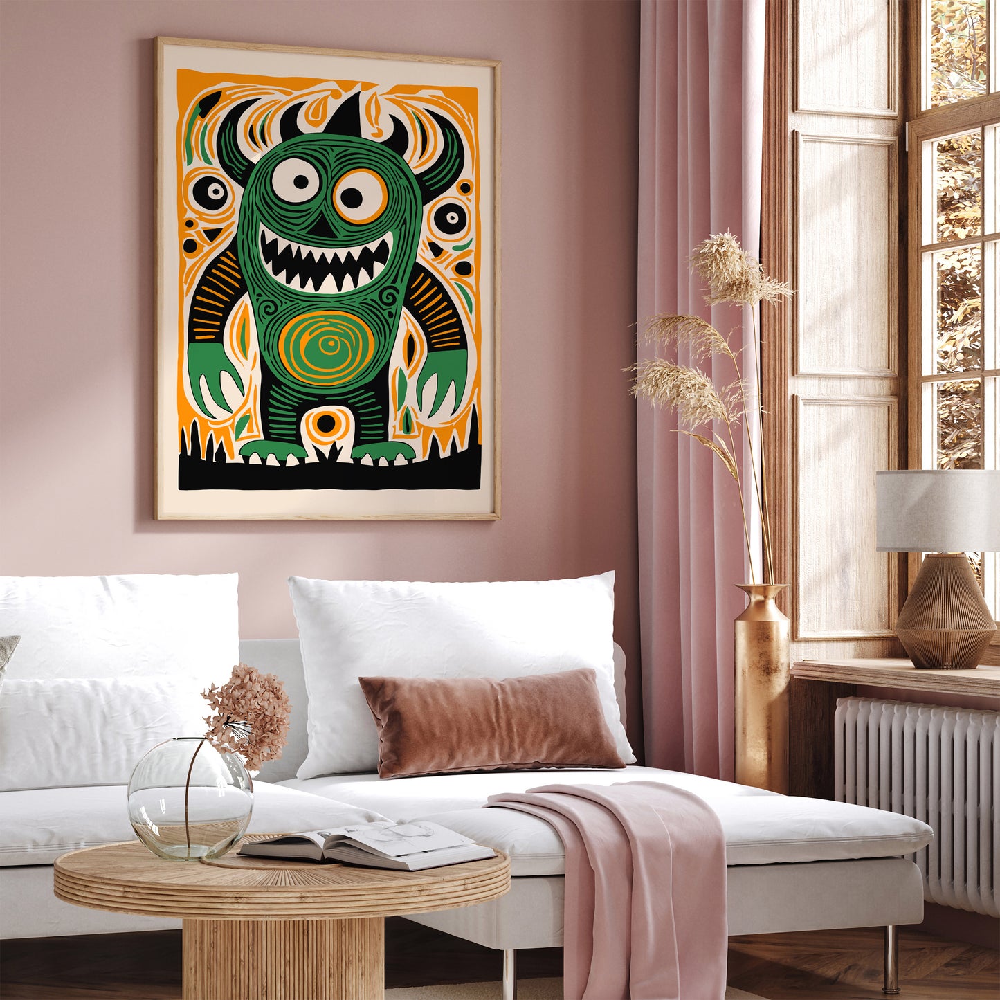 Crazy Green Monster Halloween Vibes Art Print