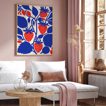 Blue Strawberry Wall Art