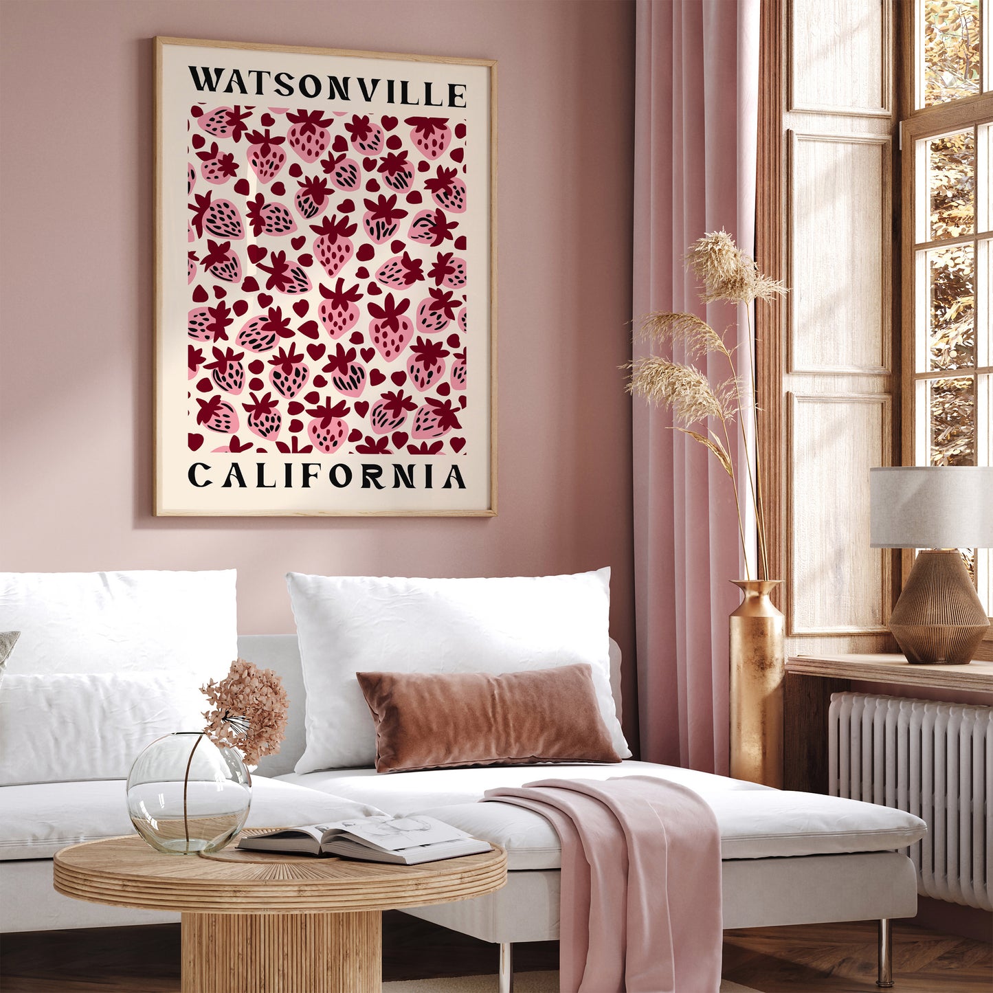 Watsonville California Pink Strawberries Print