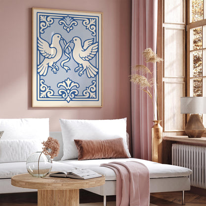 Rococo Love Doves Poster Print