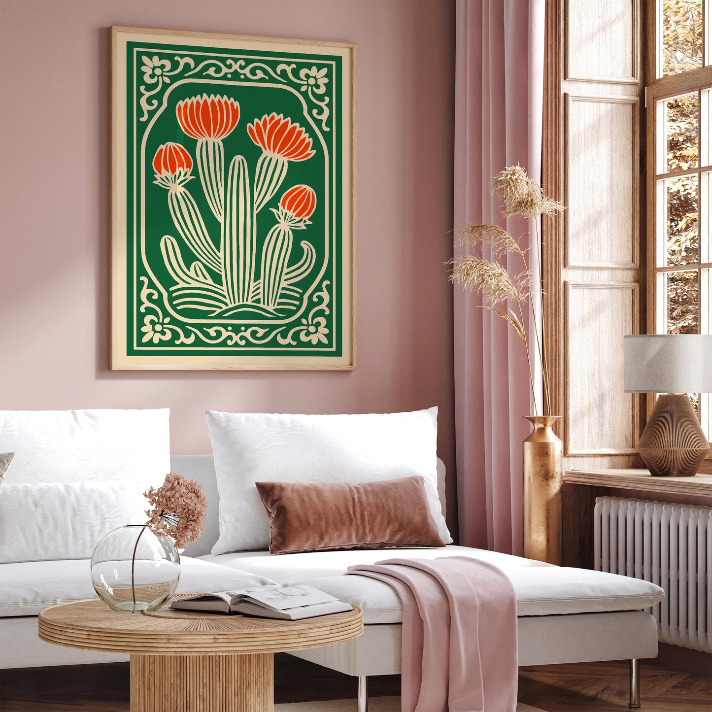 Blooming Cactus Plant Poster
