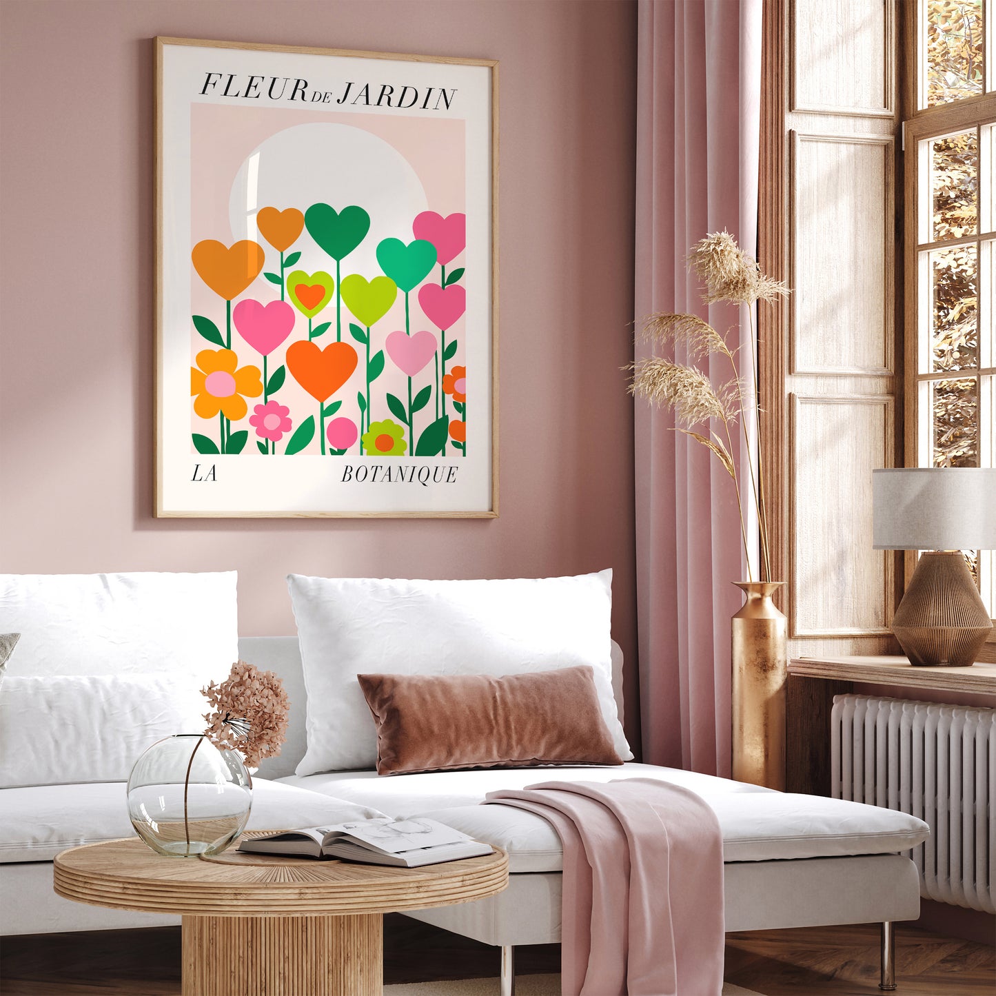 Fleur de Jardin Heart Floral Art Print