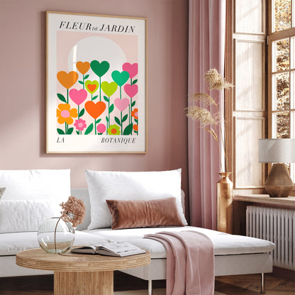 Fleur de Jardin Heart Floral Art Print