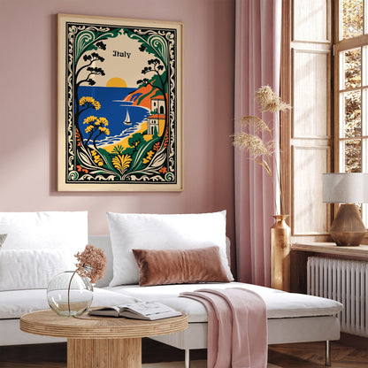 Italy Vintage Travel Lanscape Poster