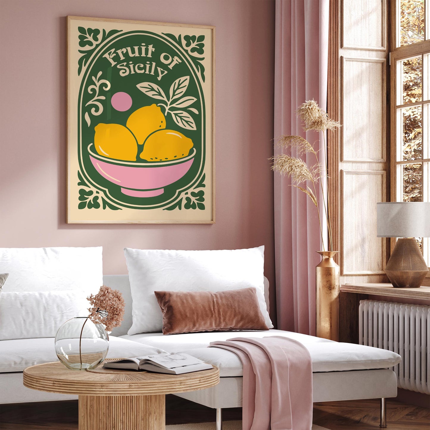 Fruit of Sicily Poster - Yellow Lemons Wall Art Print