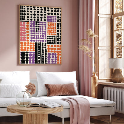 Abstract Trendy Wall Decor with Purple Accent