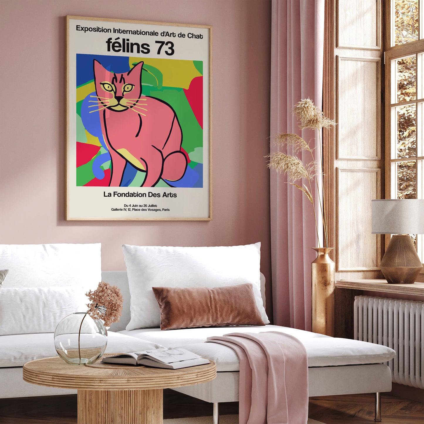 French Cat Exhibition Retro Poster