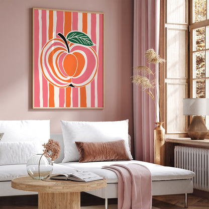 Retro Pink Apple Kitchen Art Print