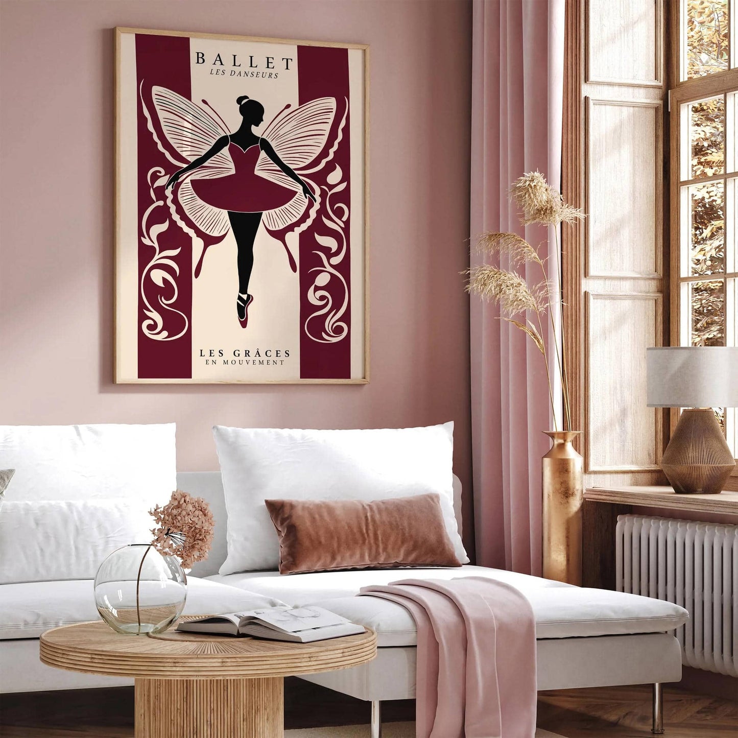 Ballet Les Danseurs Burgundy Poster