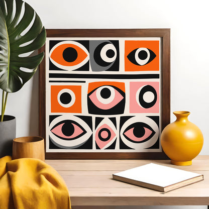 Mid Century Eyes Square Print 2024