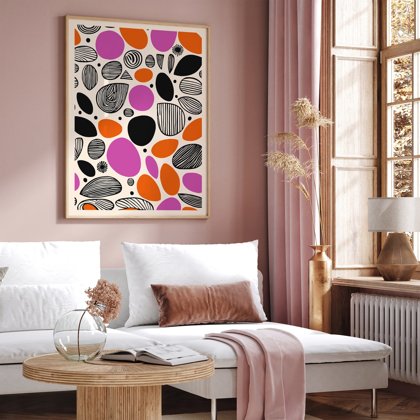 Modern Magenta Abstract Wall Art