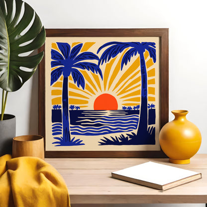 Tropical Landscape Square Print