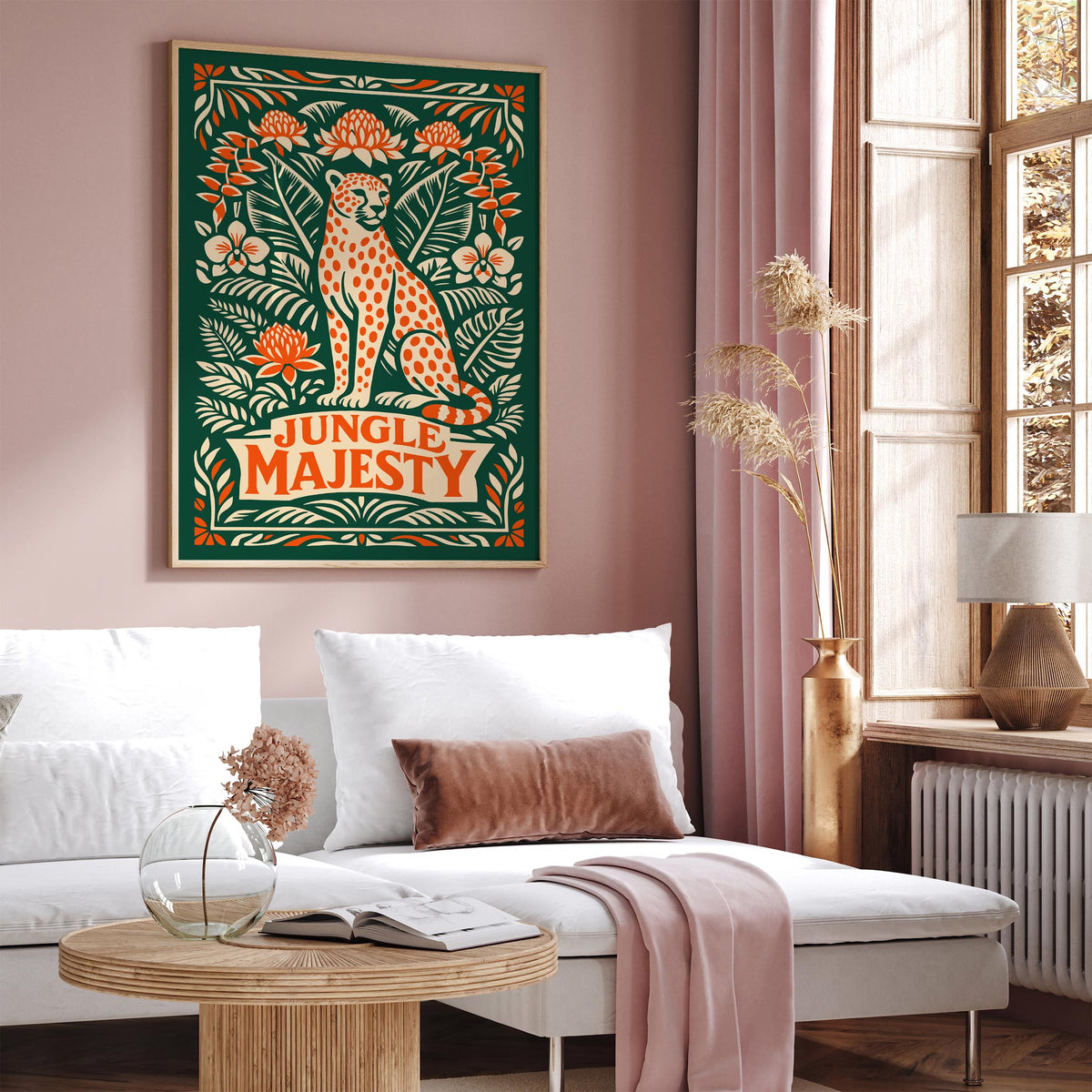 Jungle Cheetah Wildlife Art Poster