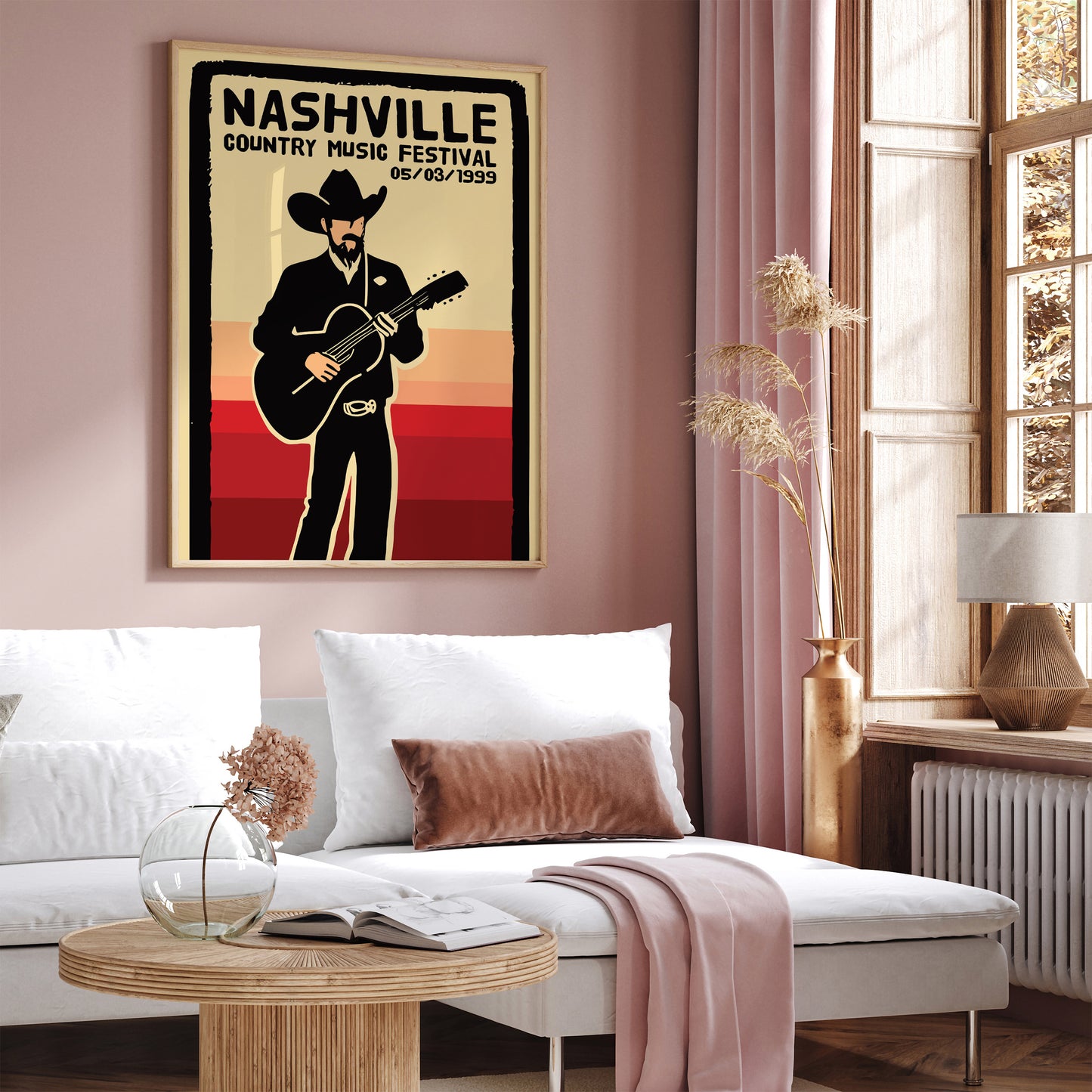 Nashville Country Music Festival Retro Poster