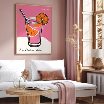 La Dolce Vita Pink Drink Poster