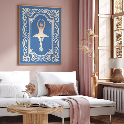 Swan Lake Ballet Poster – Blue Ballerina Art