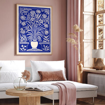 Blue Cutouts Botanical Poster