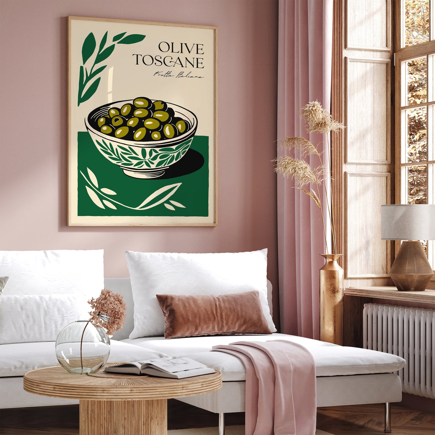 Frutta Italiana Olive Toscane Retro Poster