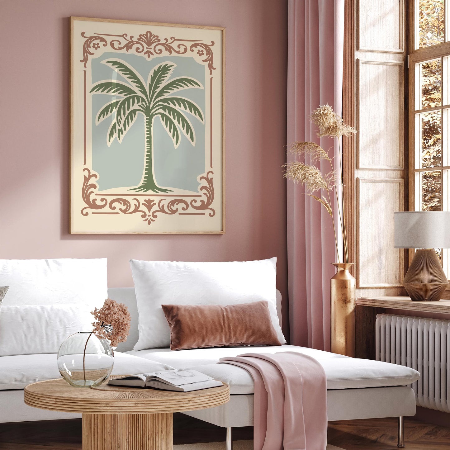 Tropical Palm Poster - Pastel Chateau Aesthetic Print