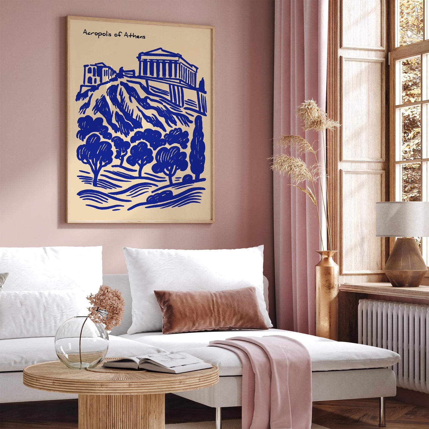 Acropolis Athens Poster - Blue Greece Travel Wall Art