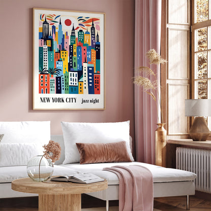 New York City Jazz Night Music Poster