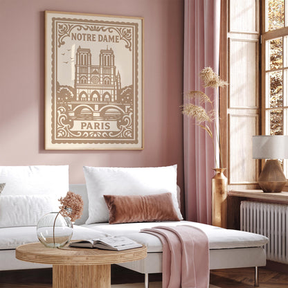 Notre Dame Paris Travel Poster