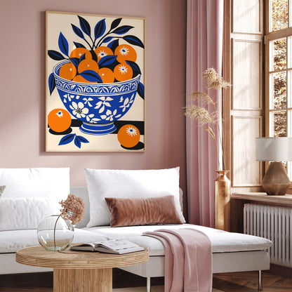 Bowl of Oranges Kitchen Decor Wall Art