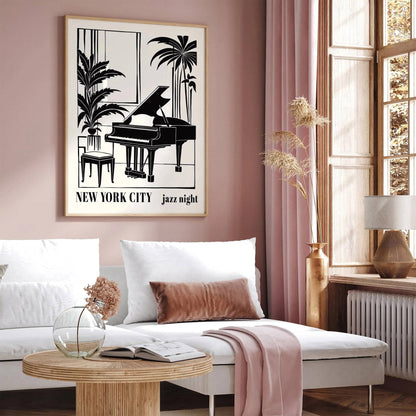 New York City Jazz Night Music Poster