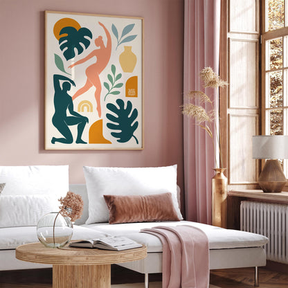 Abstract Dance - Modern Boho Minimal Figurative Wall Art Print