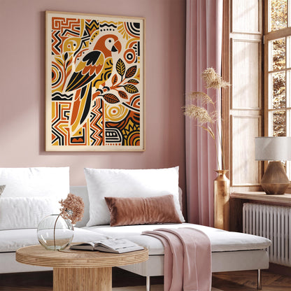 Bohemian Parrot Bird Poster