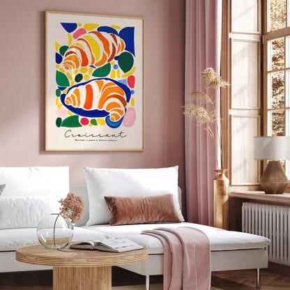 Croissant Colorful Wall Art Print