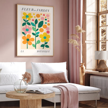 Colorful Fleur de Jardin French Poster