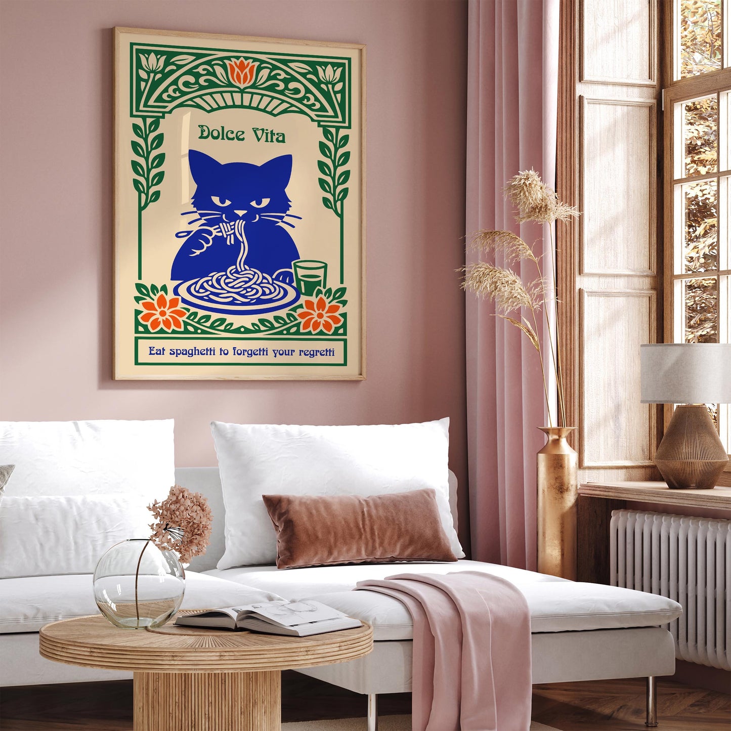 Eat Spaghetti Poster – Funny Kitchen Wall Art