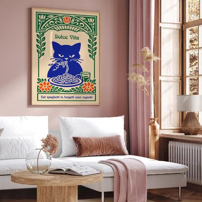 Eat Spaghetti Poster – Funny Kitchen Wall Art