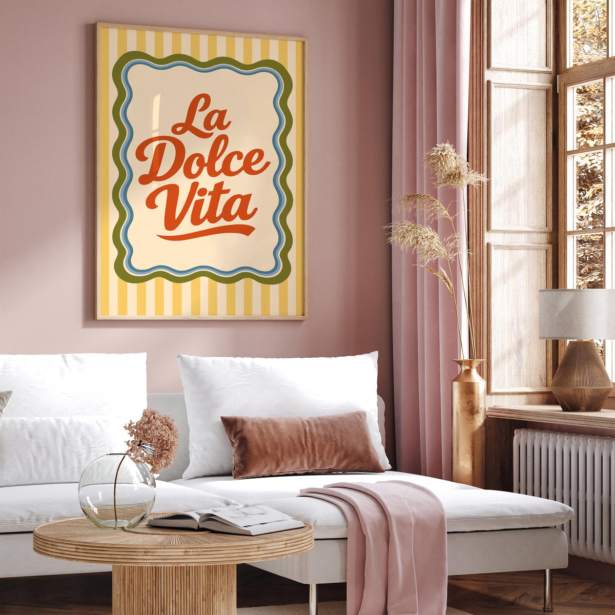 Retro La Dolce Vita Quote Poster