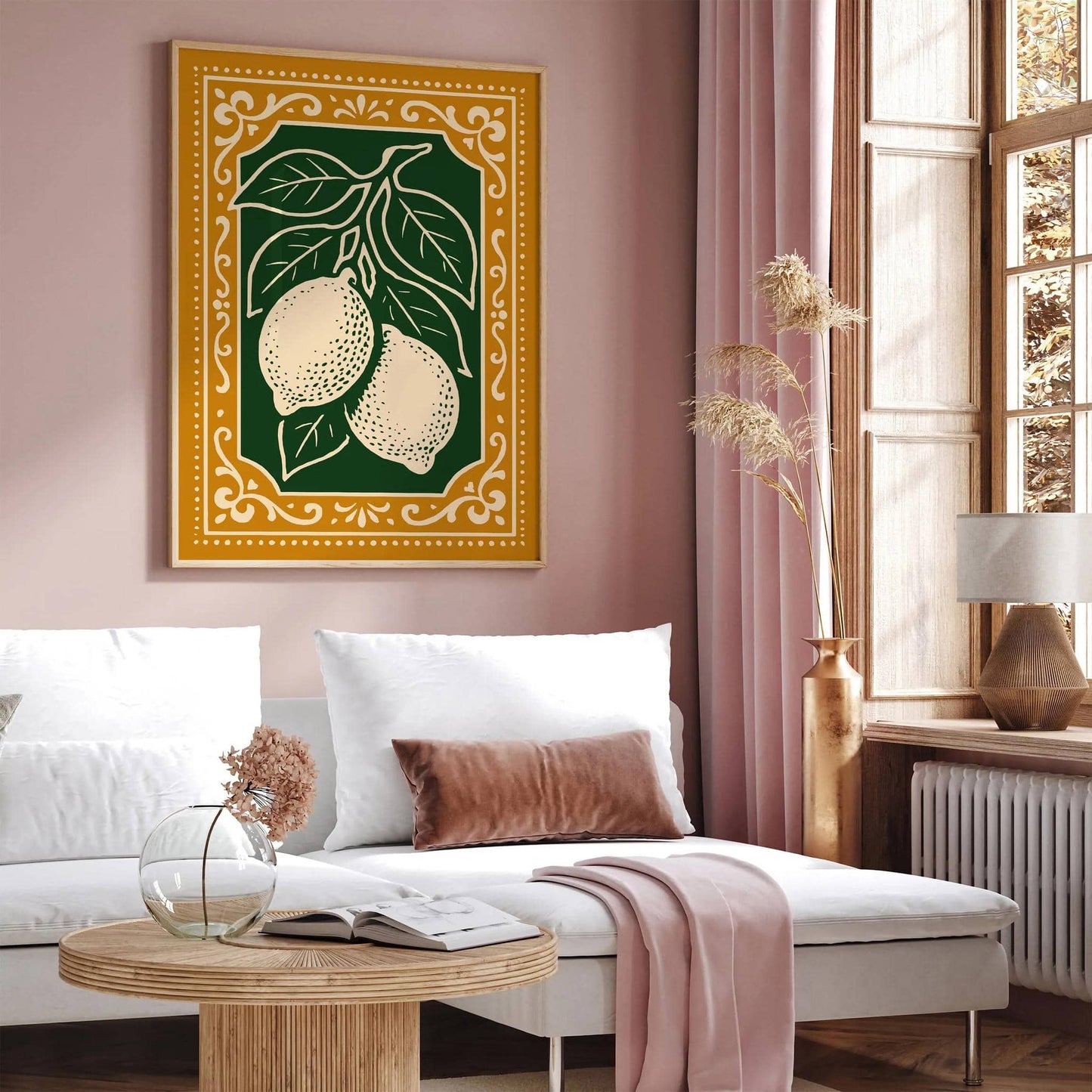 Rococo Lemons Poster for Kitchen Wall Decor