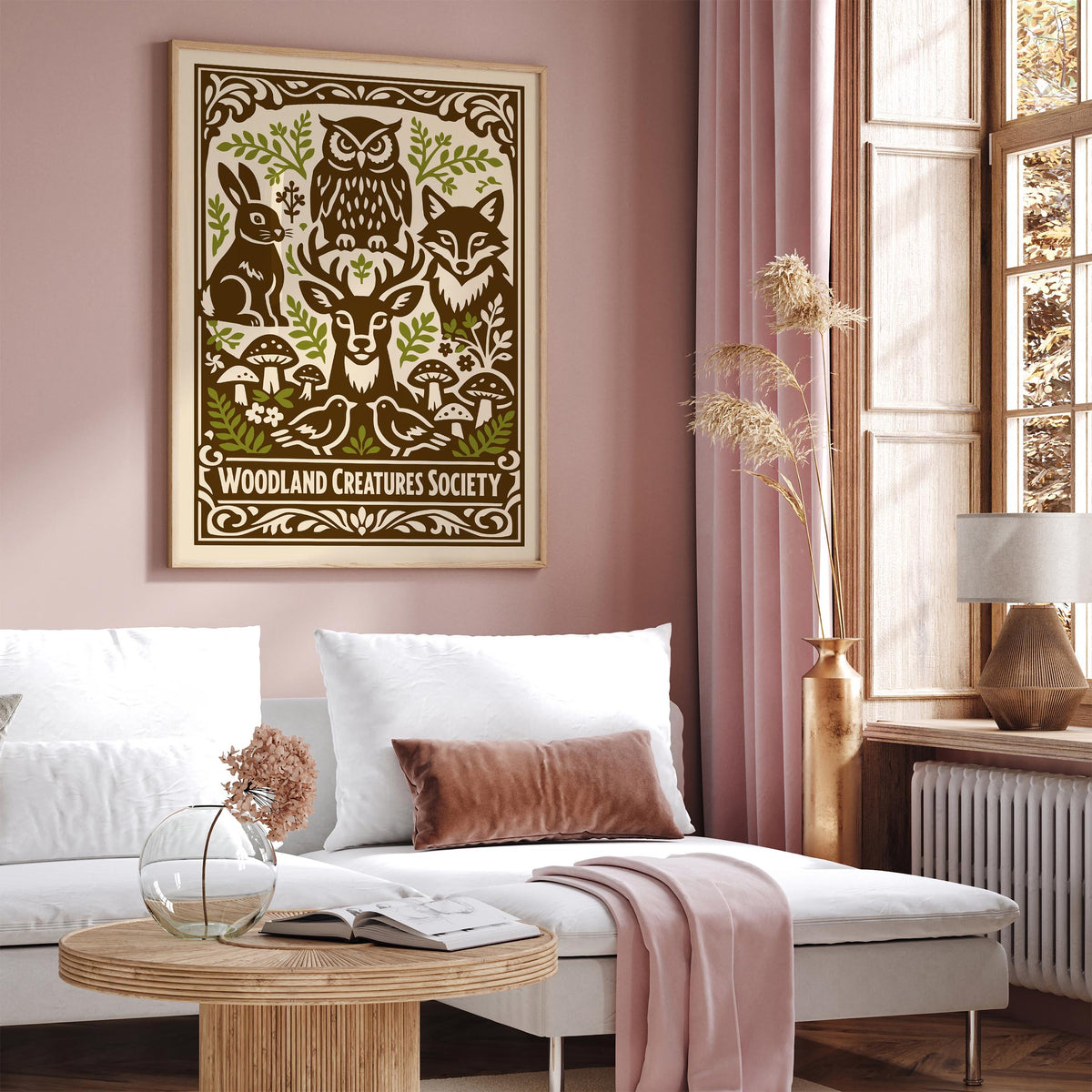 Woodland Animals Poster – Cute Kids Room Wall Art