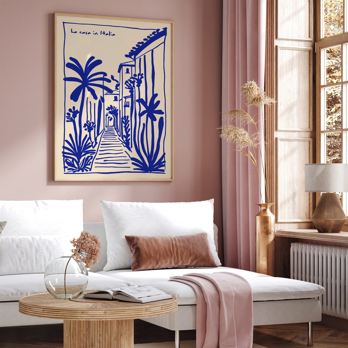 La Casa in Italia Poster - Blue Ink Italian Wall Art
