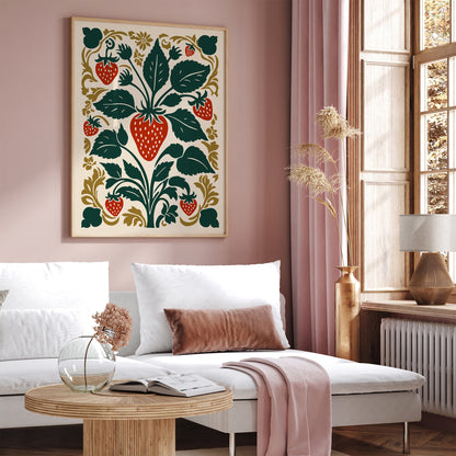 Strawberry Kitchen Print – Vintage Style
