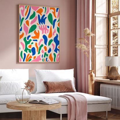 Mid Century Modern Abstract Wall Art - Colorful Poster