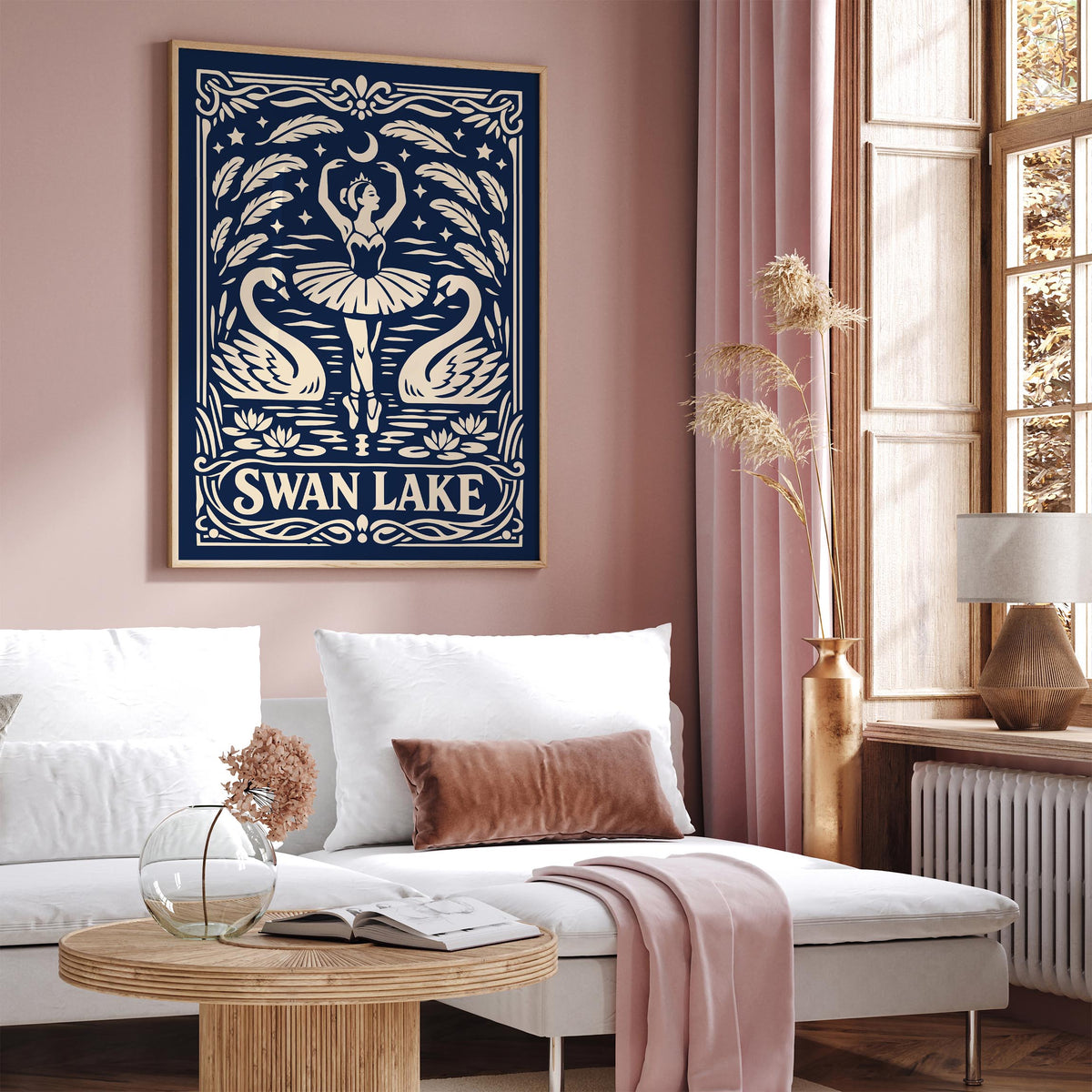 Swan Lake Classical Ballet Vintage Art Poster
