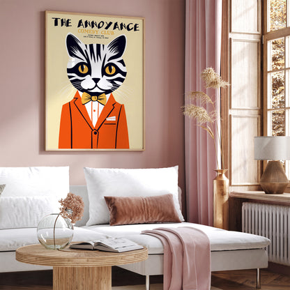 Comedy Club Funny Cat Art Print