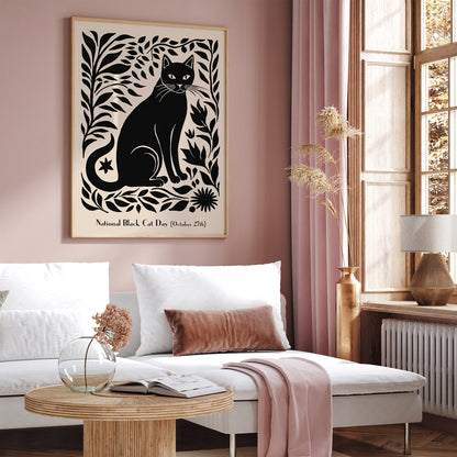 National Black Cat Day Art Print