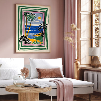 Tropical Landscape Eclectic Wall Art Print